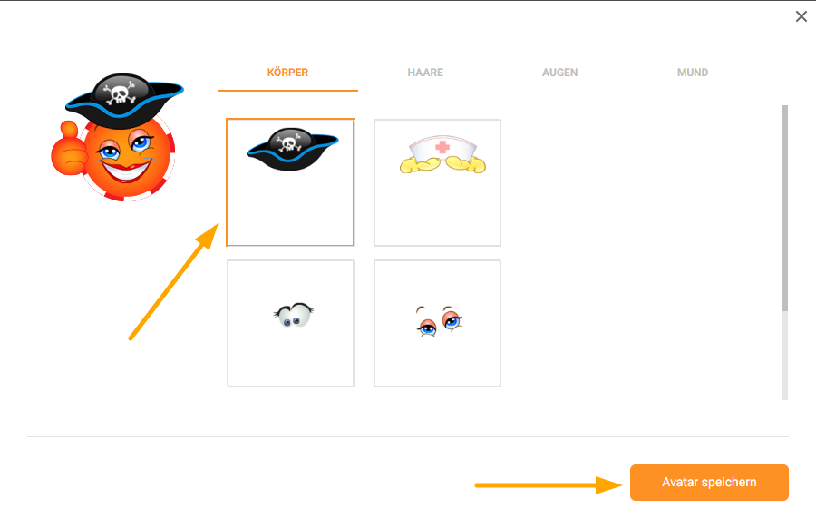 speichern deinen avatar benutzerseiten shop