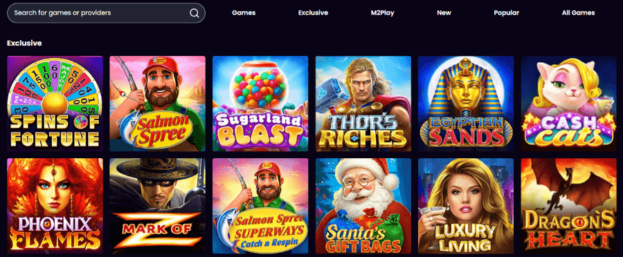 Game Library Splash Coins Casino