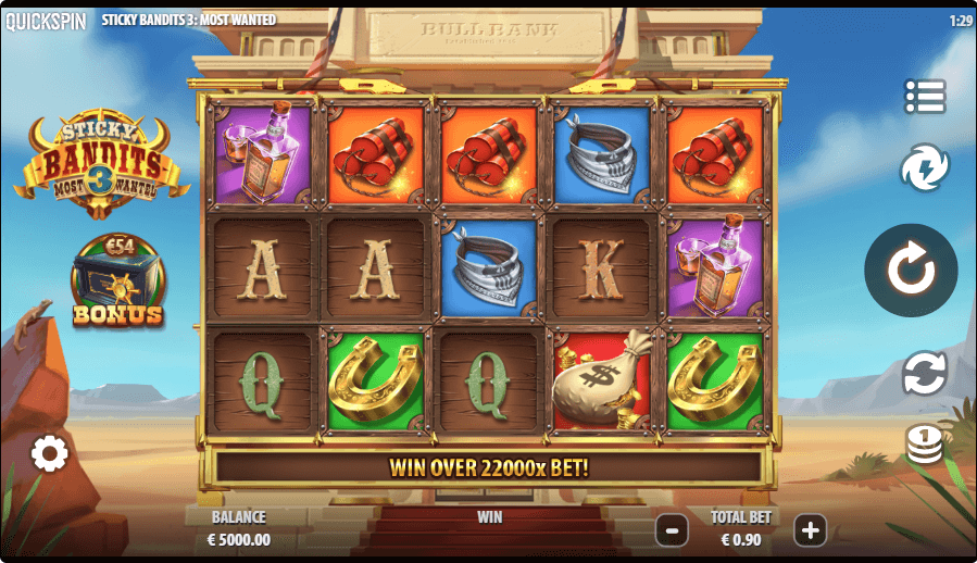 Sticky Bandits 3 online slot reels