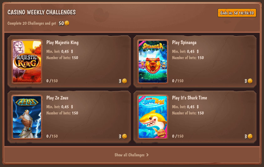 stone vegas casino challenges