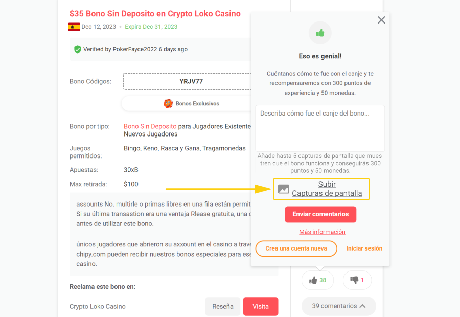 Subir captura de pantalla