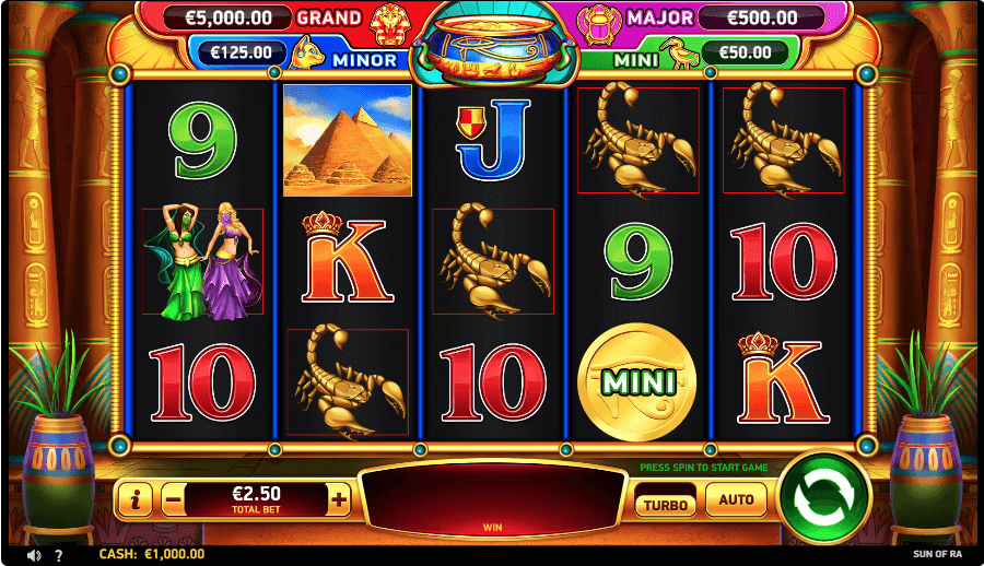 Sun of Ra Online Slot Game Reels