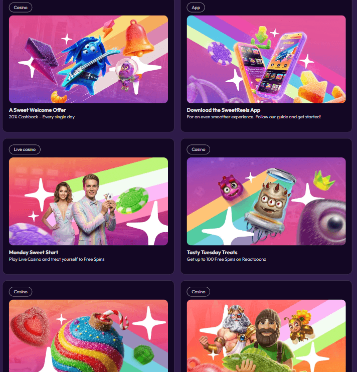 SweetReels Casino Weekly Deals