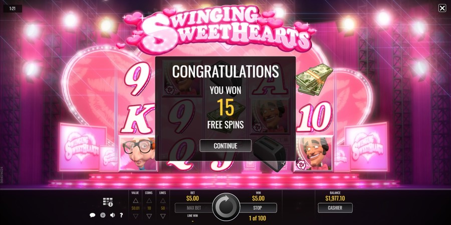 Swinging Sweethearts Slot Win