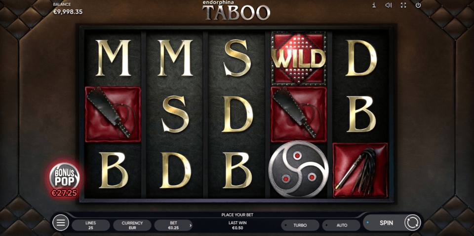 taboo by endorphina base game