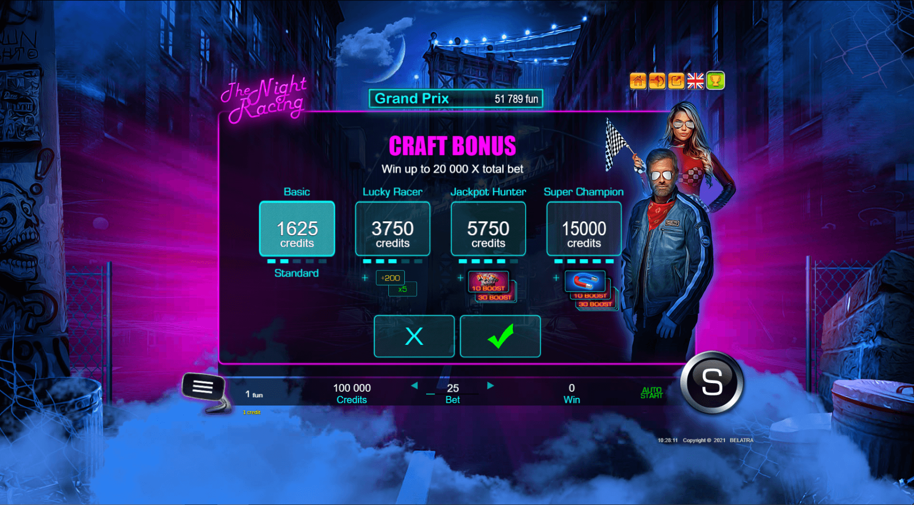 the night racing features