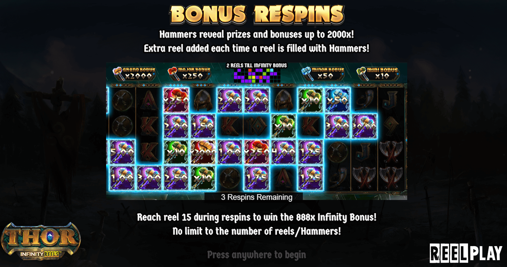 infinity reels bonus respins
