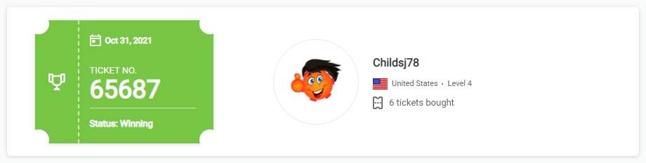 Sweepstake winner ticket