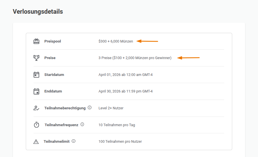 Tombolapreise und Preispool