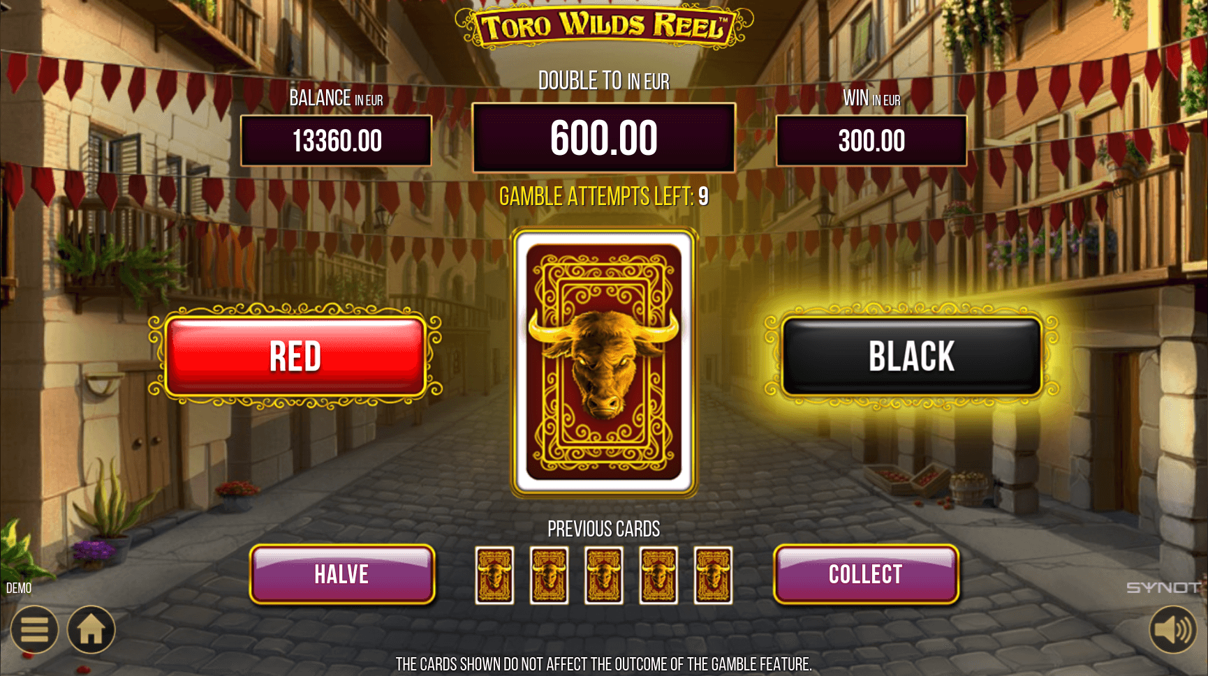 toro wilds reel gamble feature