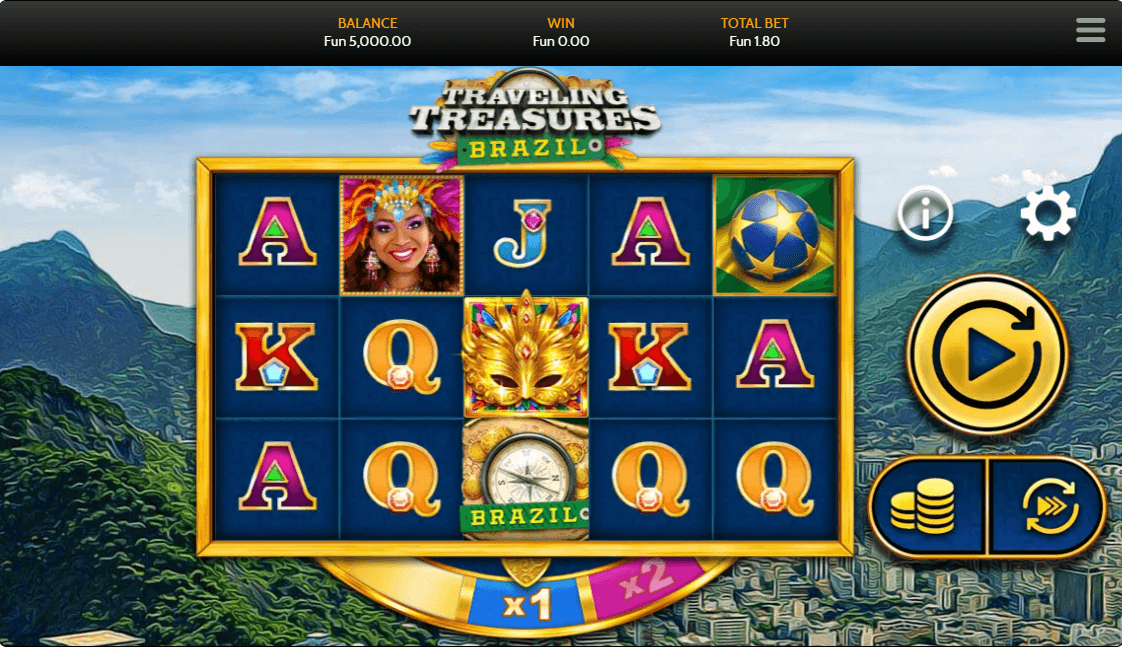 Traveling Treasures Brazil Online Slot Game Features