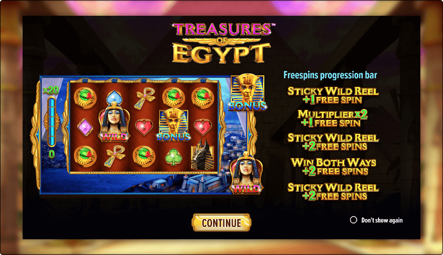 Treasures of Egypt Online Slot Game Bonus