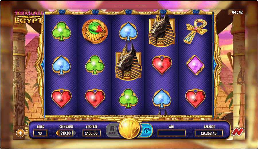 Treasures of Egypt Online Slot Game Reels