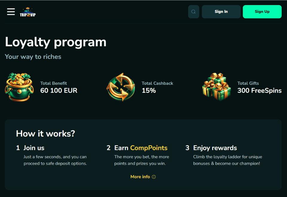 trip2vip casino loyalty program