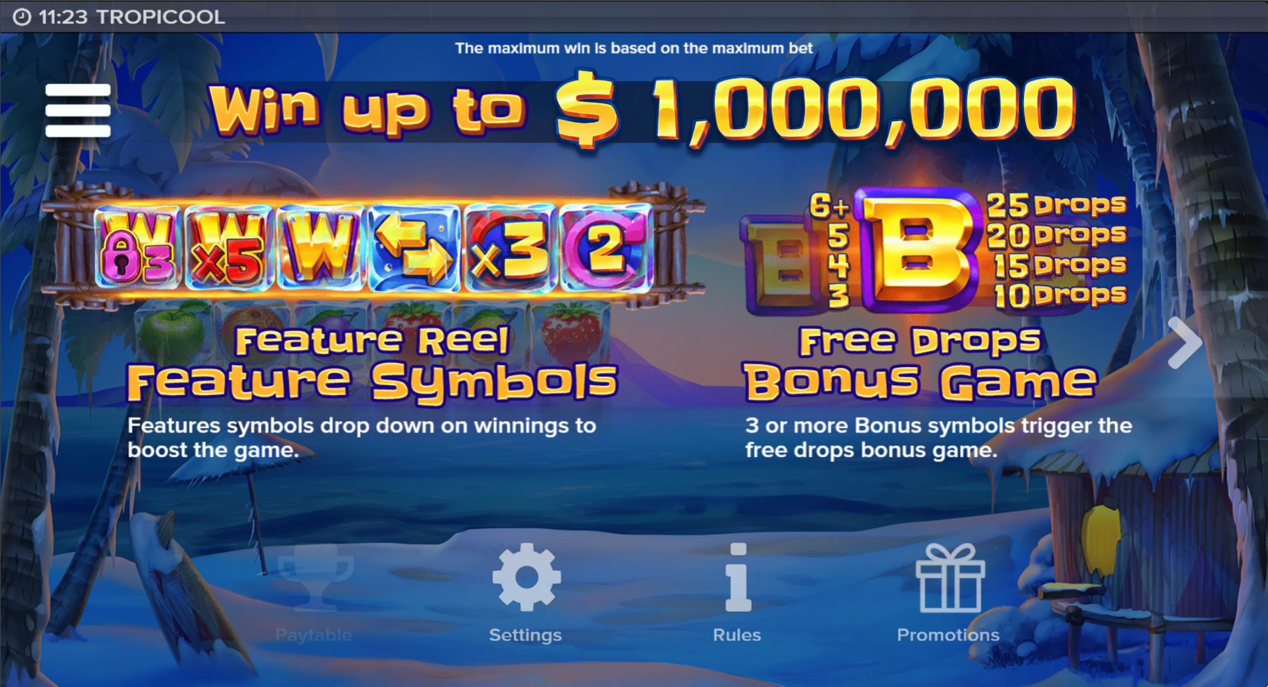 Tropicool Slot Features