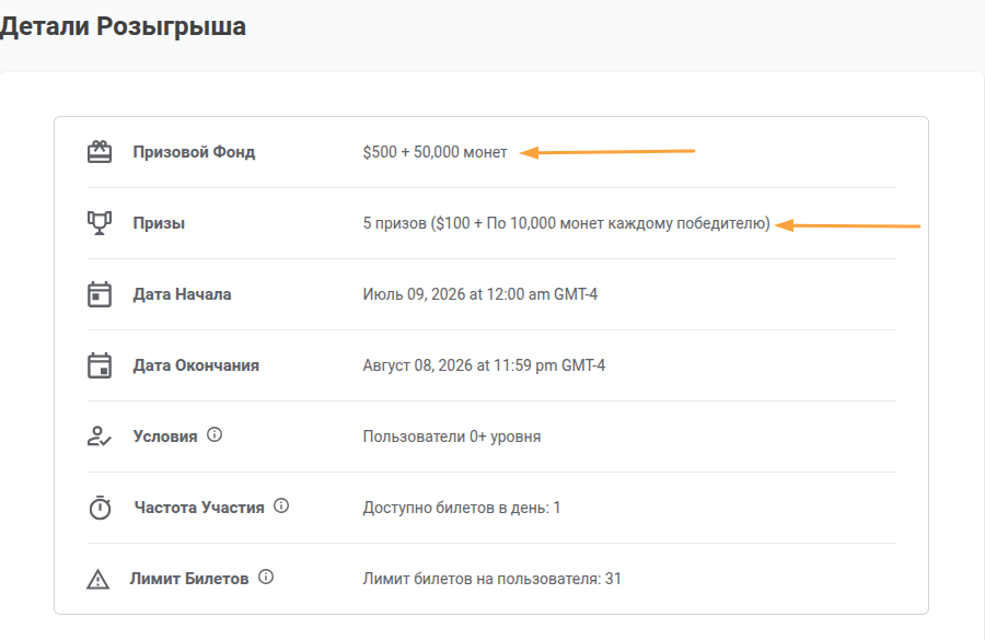 два типа призов розыгрышей