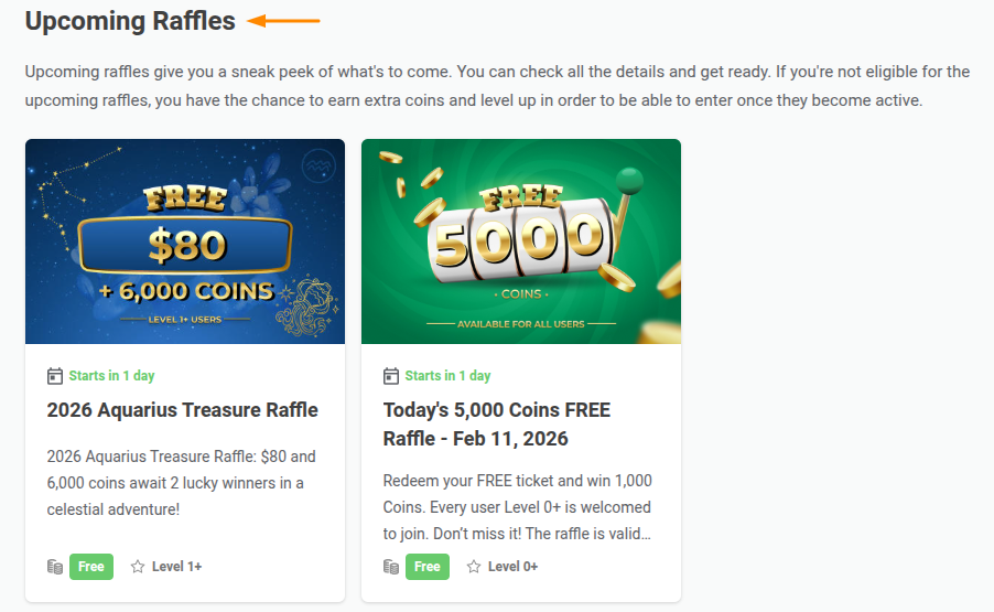 Upcoming Raffles Category