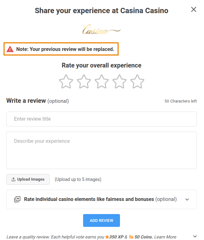 Update Your Review Form