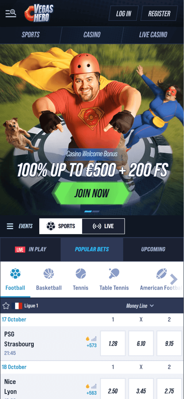 vegashero casino screenshot