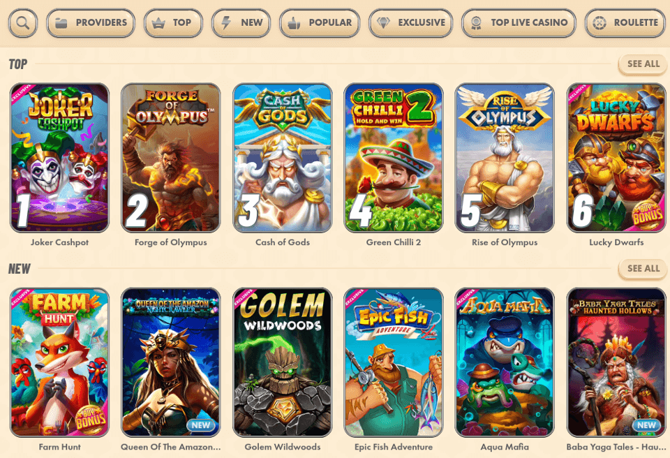 Vegasino game library image