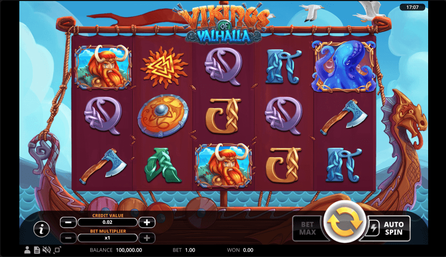 Vikings of Valhalla online slot game reels