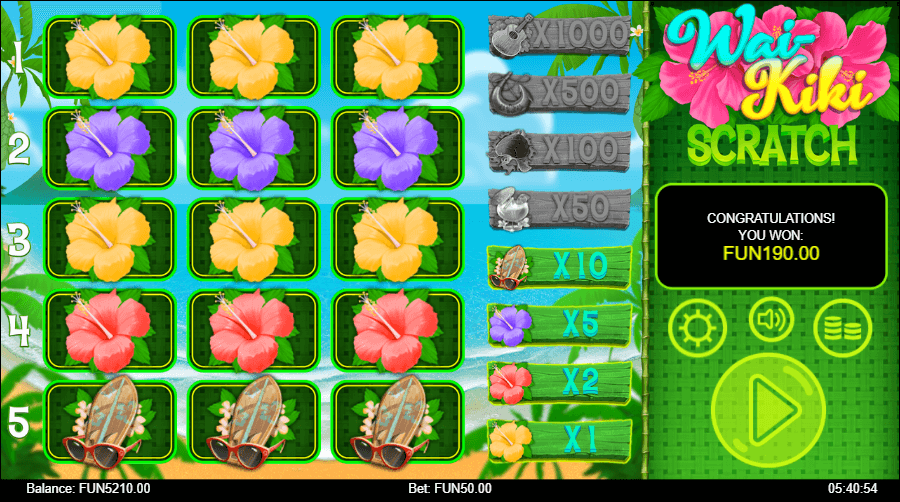 Wai Kiki Online Scratch Game Features