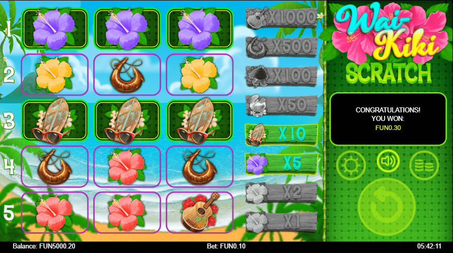 Wai Kiki Online Scratch Game Win