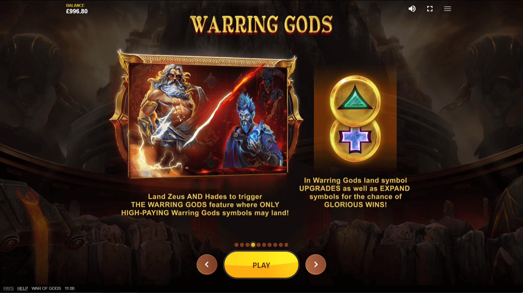 war of gods features