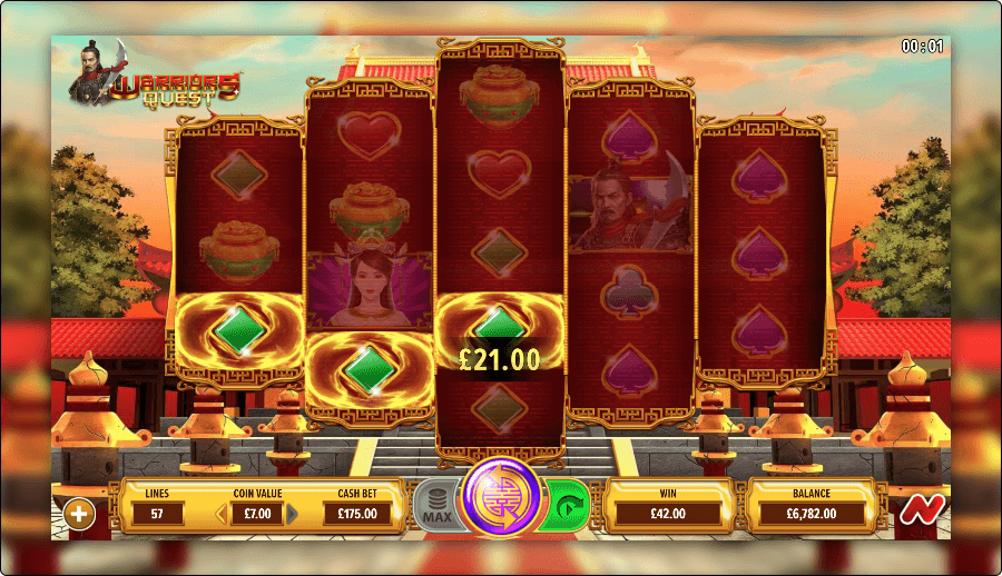Warrior's Quest Online Slot Game Bonus