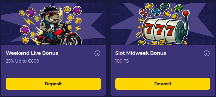 Bónus Semanais no Spinorhino Casino