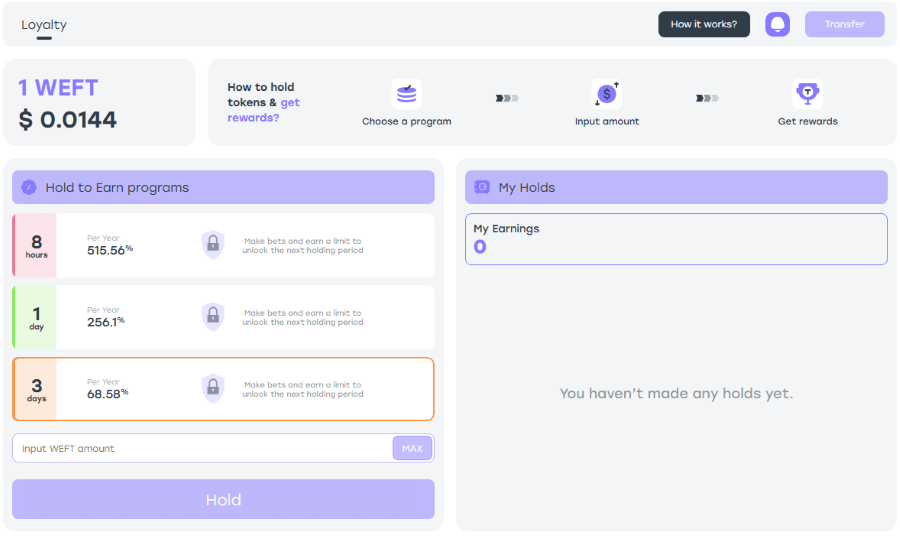 weiss casino loyalty program