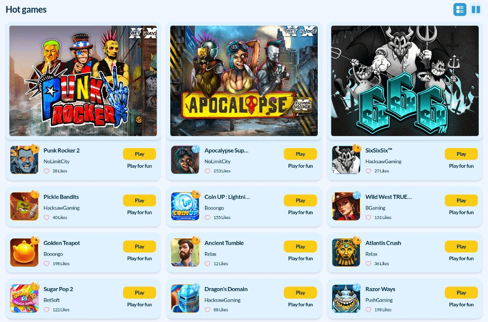 welle casino game library