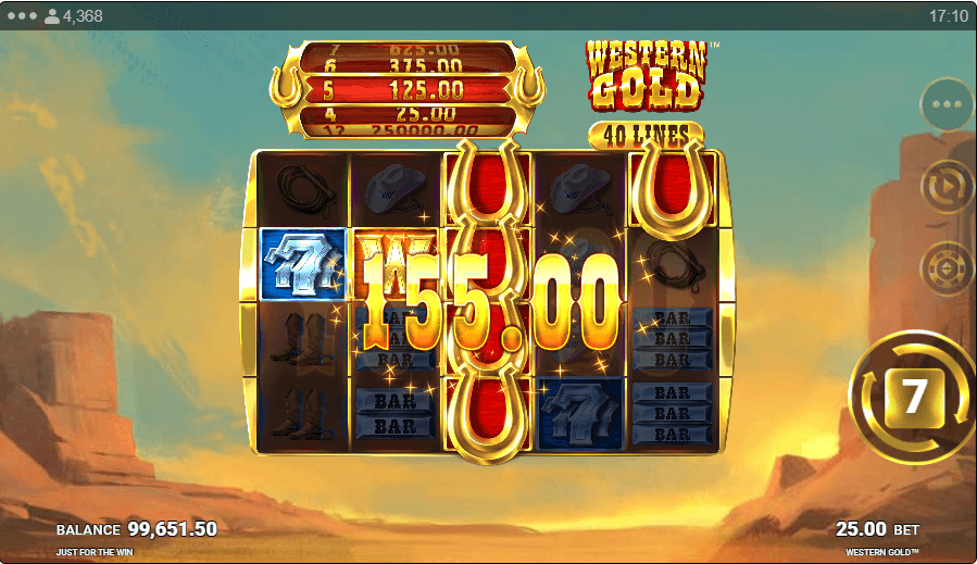 Western Gold Online Slot Game Win