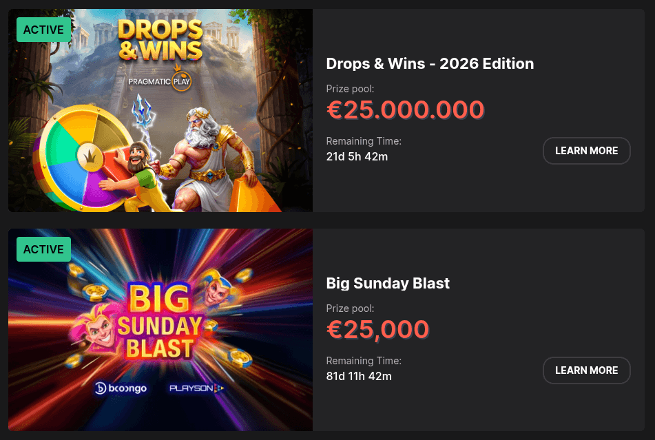 Wettson Casino Tournaments Screenshot