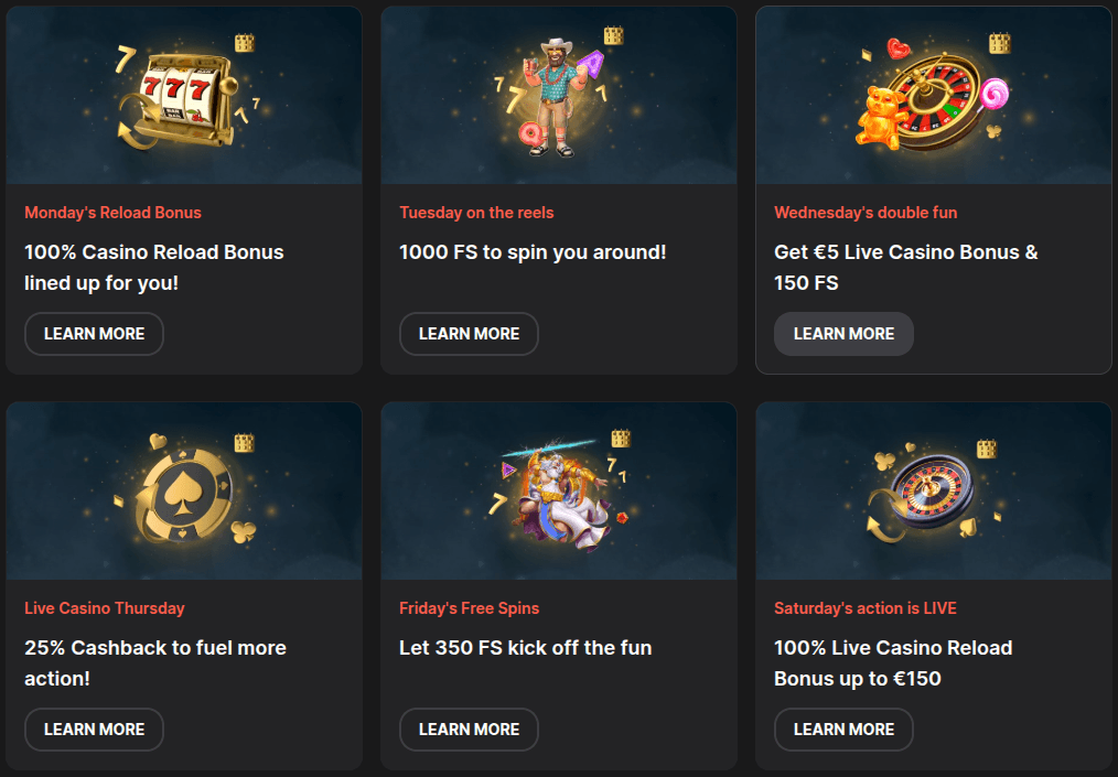 Wettson Casino Weekly Offers Screenshot