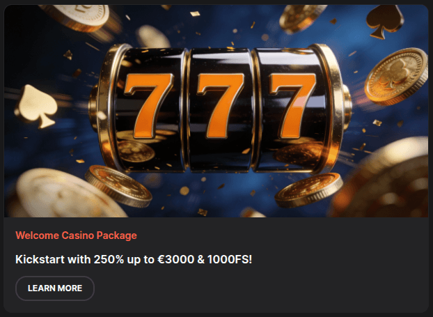 Wettson Casino Welcome Package Screenshot