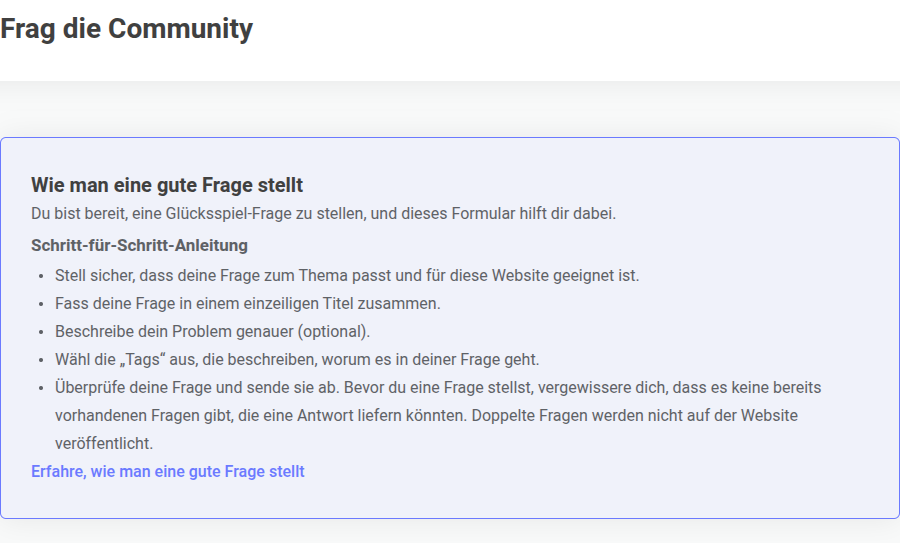 Wie stellt man eine frage