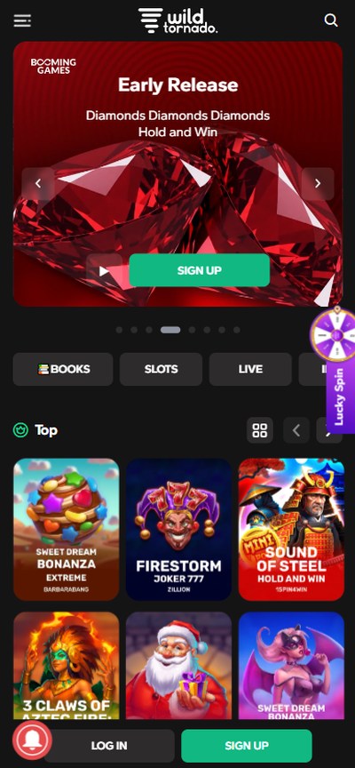 wild tornado casino homepage