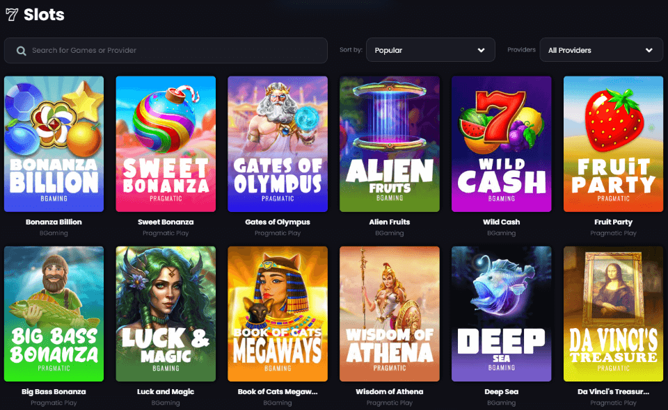 wild7 casino game library