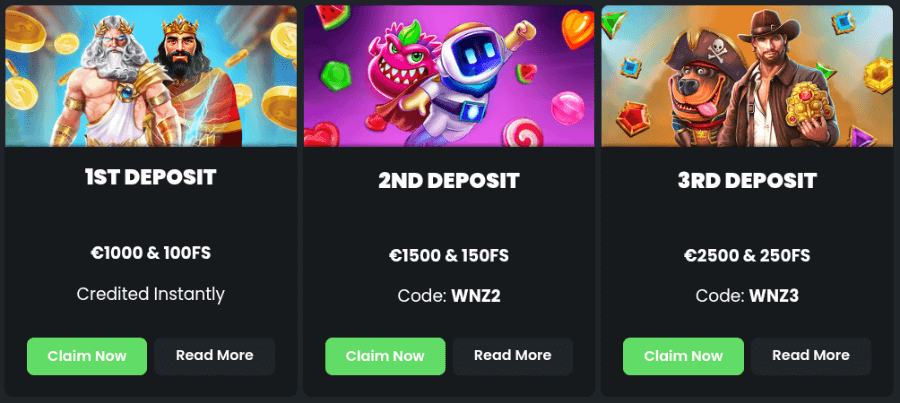 winningz casino welcome pack