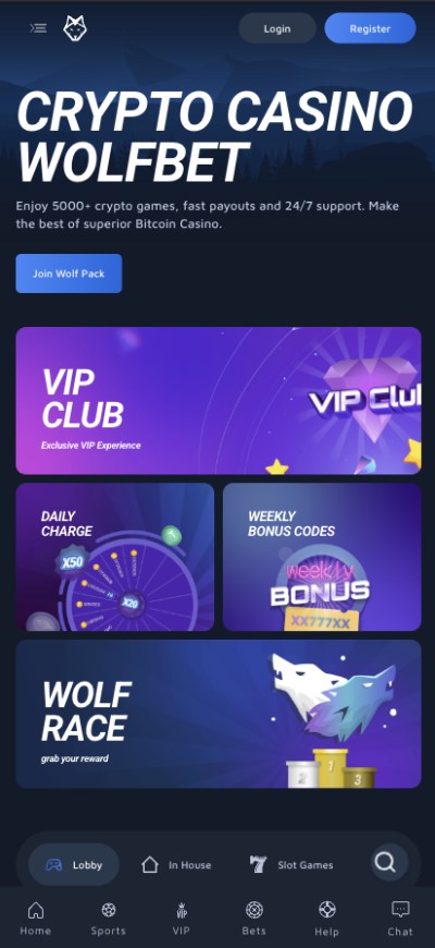 wolf bet casino homepage