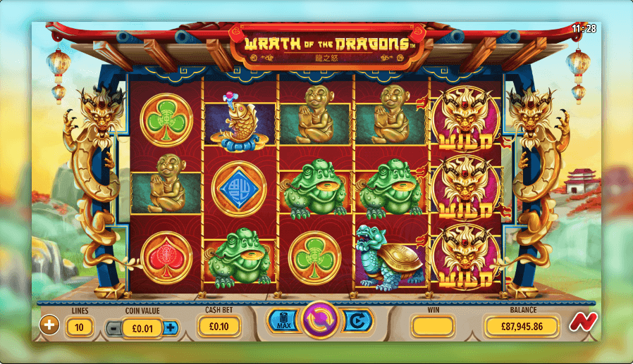 Wrath of the Dragons Online Slot Game Reels