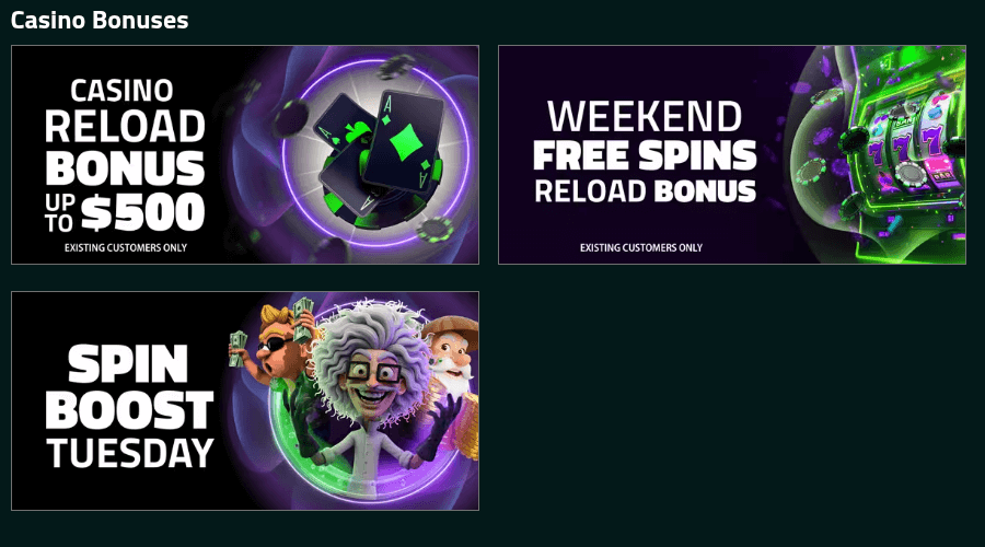 Xbet Casino Bonuses Screenshot