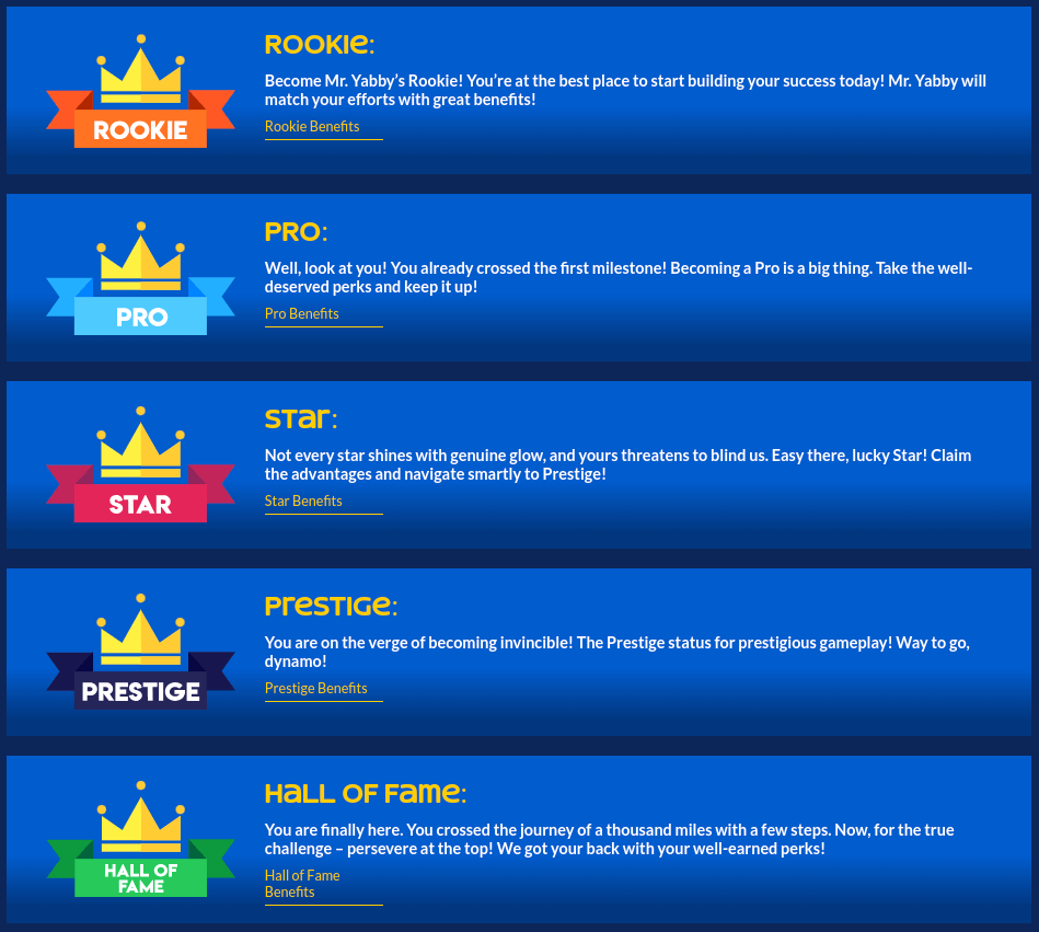 yabby casino vip program