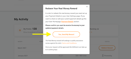 Yes, send my reward